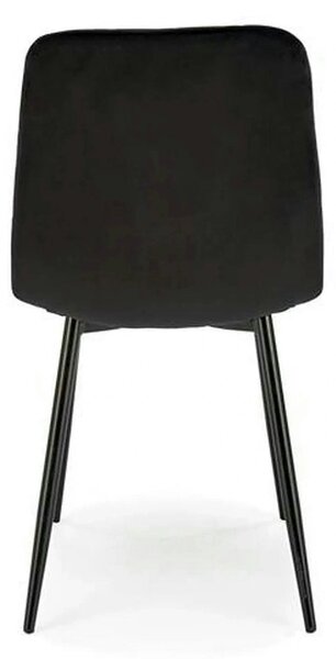 Scaun K525, negru, stofa catifelata/metal, 45x55x89 cm