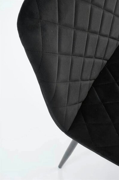 Scaun K525, negru, stofa catifelata/metal, 45x55x89 cm