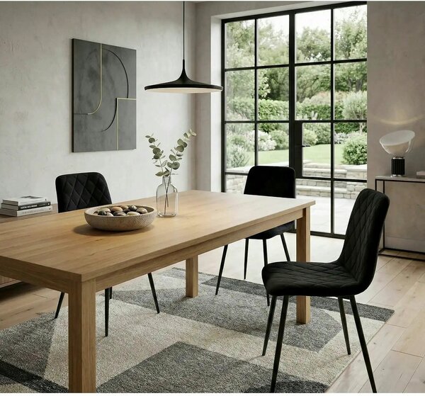 Scaun K525, negru, stofa catifelata/metal, 45x55x89 cm