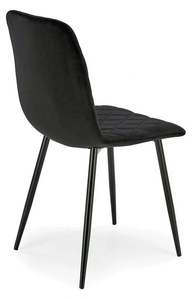Scaun K525, negru, stofa catifelata/metal, 45x55x89 cm