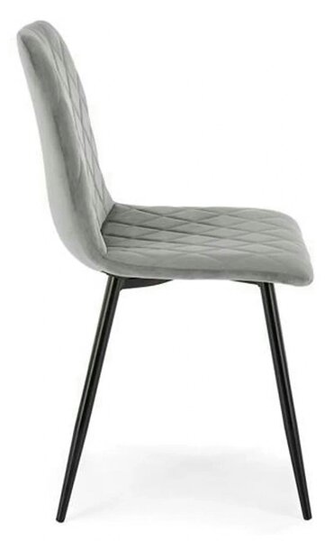 Scaun K525, gri/negru, stofa catifelata/metal, 45x55x89 cm