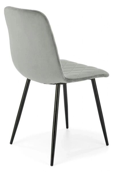Scaun K525, gri/negru, stofa catifelata/metal, 45x55x89 cm