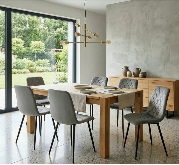 Scaun K525, gri/negru, stofa catifelata/metal, 45x55x89 cm
