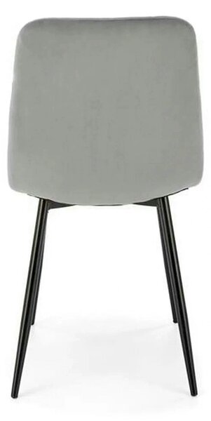 Scaun K525, gri/negru, stofa catifelata/metal, 45x55x89 cm