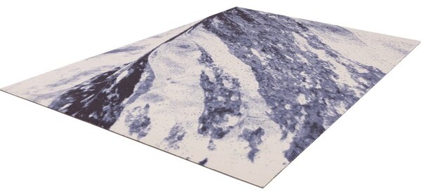 Covor albastru din lână 133x180 cm Albo – Agnella