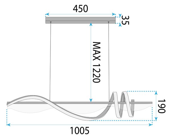 Lampa LED LHJ041-CP 100 cm BLACK