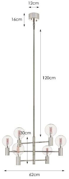 Markslöjd 106418 - Lustră pe tijă CAPITAL 6xE27/60W/230V alamă