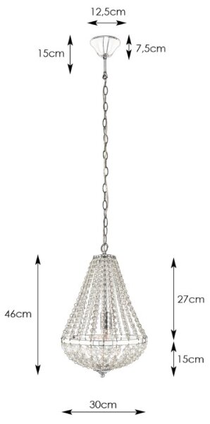Markslöjd 106118 - Lustră de cristal dimmabilă pe lanț GRÄNSÖ 1xE27/60W/230V
