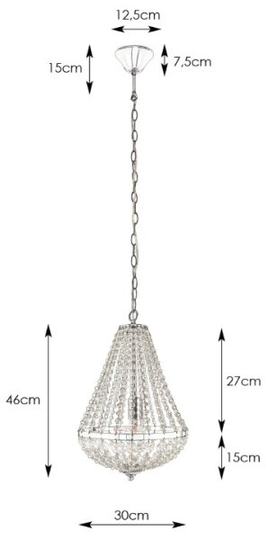 Lustră de cristal pe lanț GRÄNSÖ 1xE27/60W/230V Markslöjd 104889