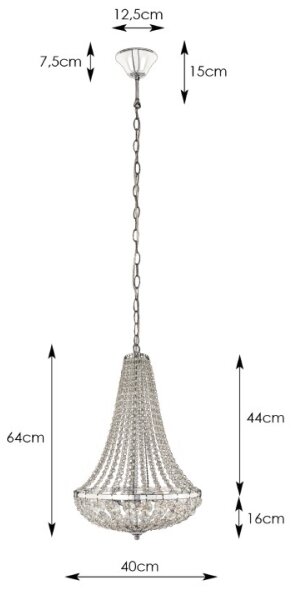Lustră de cristal pe lanț dimabilă GRÄNSÖ 2xE14/40W/230V Markslöjd 106119