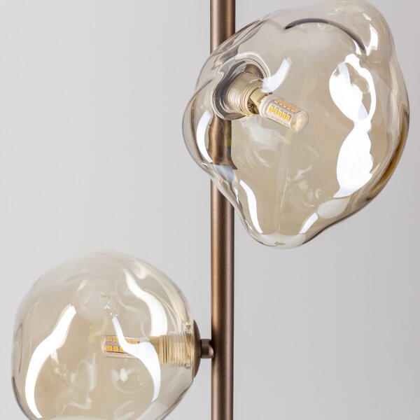 Brilagi - Lampă de podea VULCANO 3xG9/8W/230V bronz/bej fumuriu