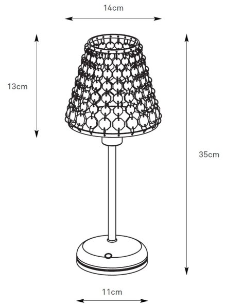 Markslöjd 109125 - LIORA, lampă de birou LED reîncărcabilă cu dimmer, 1xE14/2W/2000 mAh, alamă