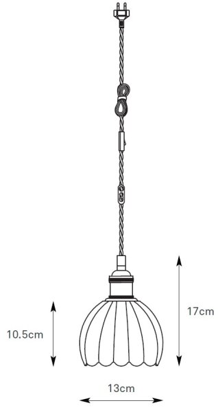 Markslöjd 109138 - Pendul pe cablu GOTA 1xE14/40W/230V verde fumuriu/alamă