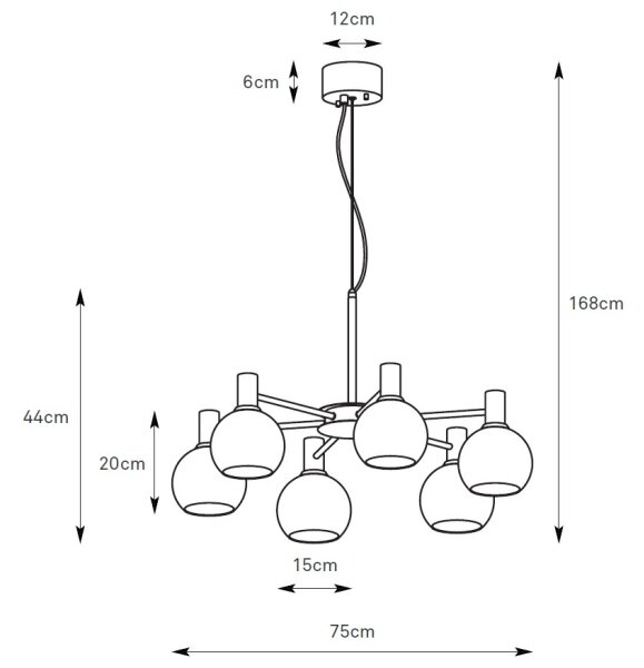 Markslöjd 109153 - Lustru suspendat pe cablu AMBRA 6xE14/40W/230V auriu/bej fumuriu