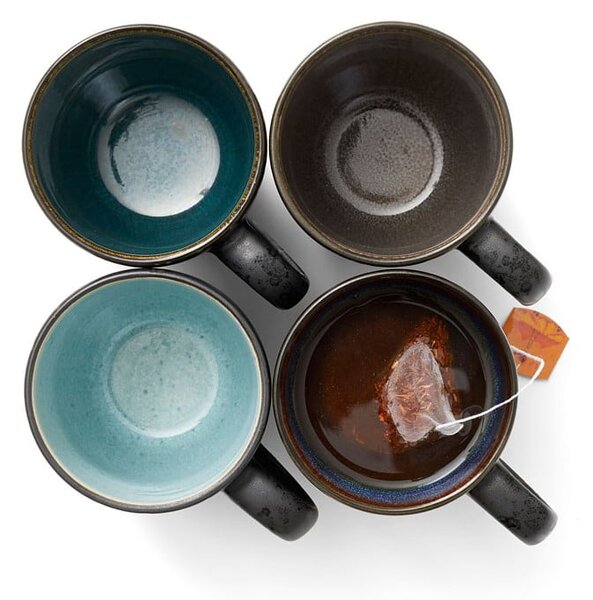 Căni negre/albastru-închis 4 buc. din ceramică 300 ml Gastro Black/Mix – Bitz