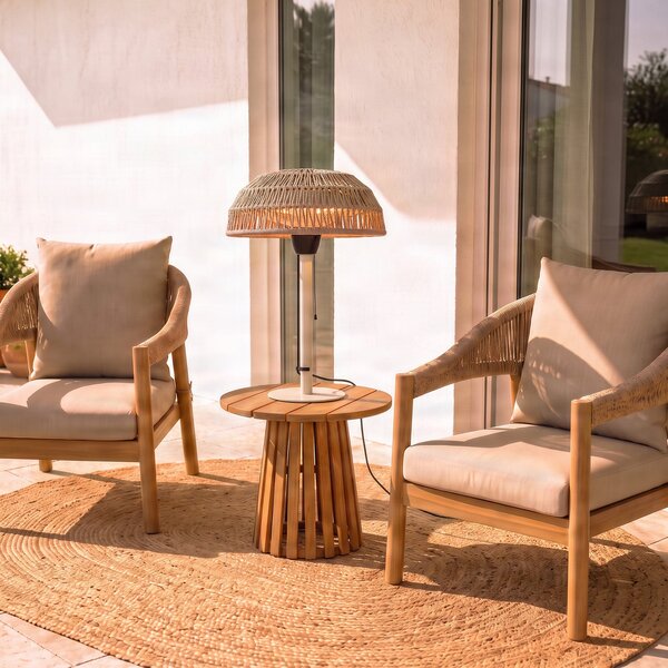 Încălzitor de masă Calenza, bej, înălțime 70 cm, 1.500 W, aluminiu - Lucande Lucande, Calenza, Bej, Metal, Modern