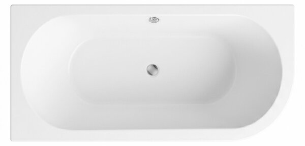 Rea Orion Stripe, cadă de baie acrilică de colț 170x75 cm, stânga, alb lucios, REA-W0073