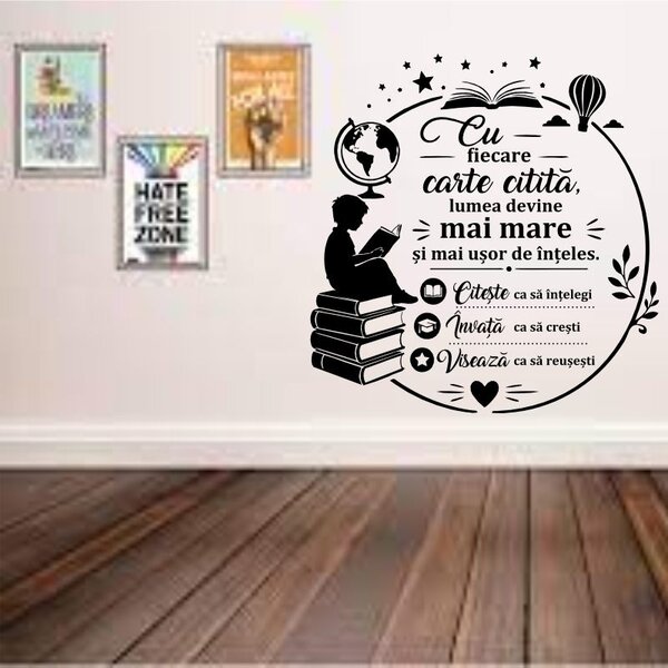 Sticker perete Citeste, Invata, Viseaza