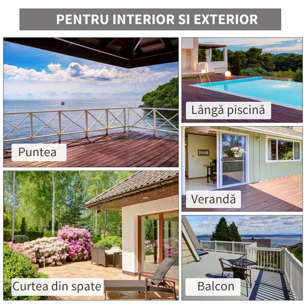 Outsunny Scaun Adirondack din Ratan pentru Grădină cu Perne Moi Spătar Înalt Curbat și Cotiere Albastru Deschis | Aosom Romania