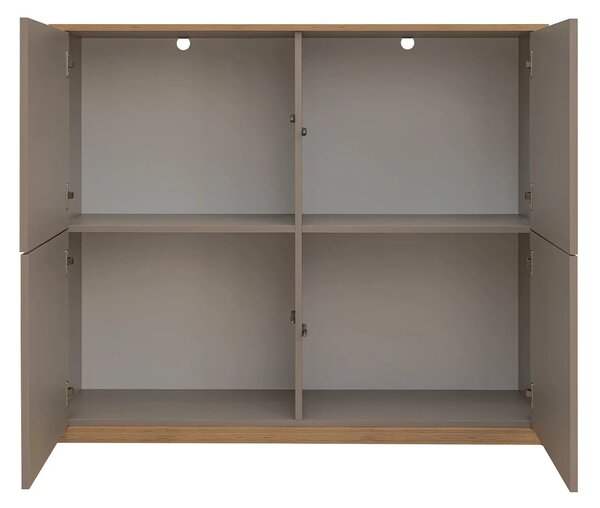Comoda pentru living COMPLEX, gri, PAL laminat, 120x40x102 cm