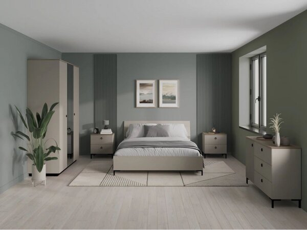 Comoda pentru living DOMINICA, grej/stejar, PAL laminat, 120x41x81 cm