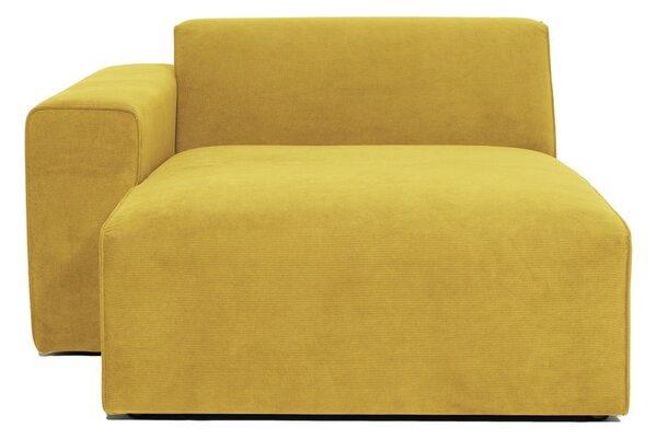 Modul șezlong cu tapițerie din reiat pentru canapea colț stânga Scandic Sting, galben muștar