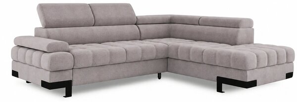 Coltar extensibil cu lada SELVA L, sezlong dreapta, stofa catifelata b