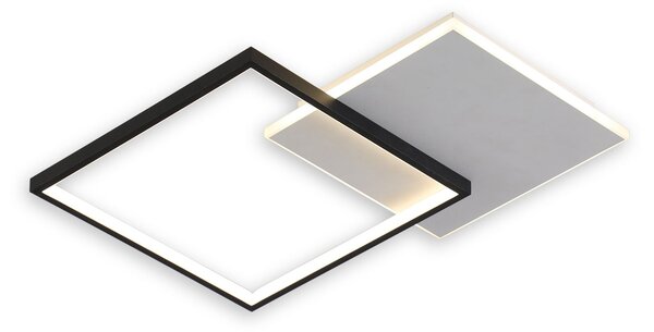 Plafoniera LED Klausen Vertis PL2 27W 4000K Alb Negru 45x35x6 cm Corp Iluminat Modern pentru Living Dormitor Eficienta Energetica Flux 1800LM