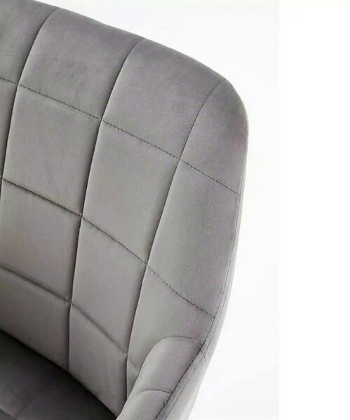 Scaun living K305, gri/negru, stofa catifelata/metal, 58x57x80 cm