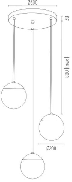 Argon Livia lampă suspendată 3x7 W alb-alamă 1416