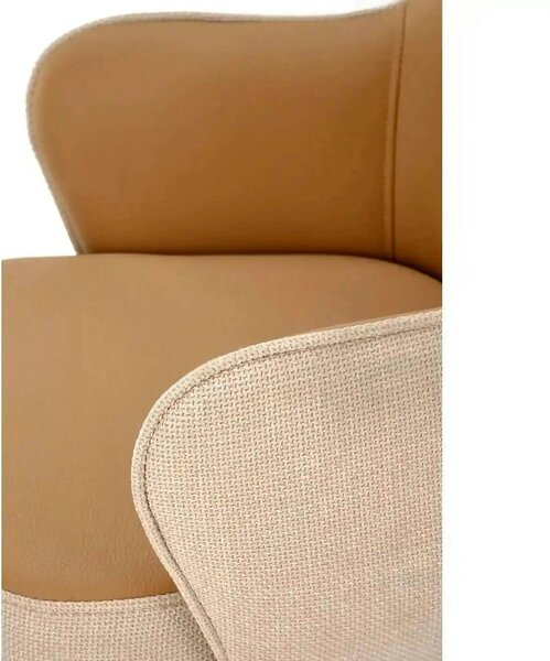 Scaun rotativ K527, maro/bej/negru, stofa clasica/piele ecologica/meta