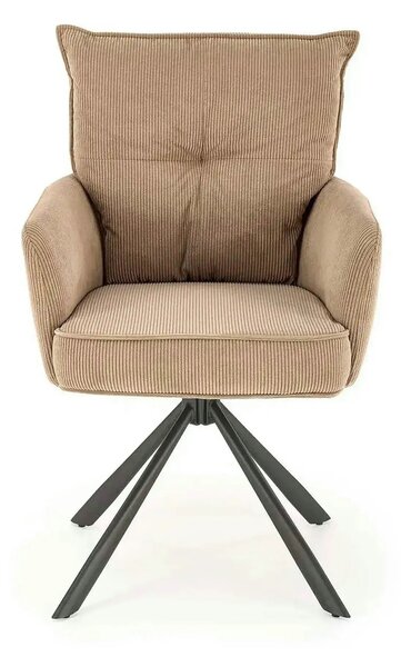 Scaun rotativ K528, cappucino/negru, stofa catifelata/metal, 60x67x90