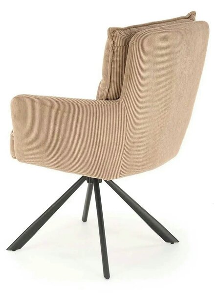 Scaun rotativ K528, cappucino/negru, stofa catifelata/metal, 60x67x90