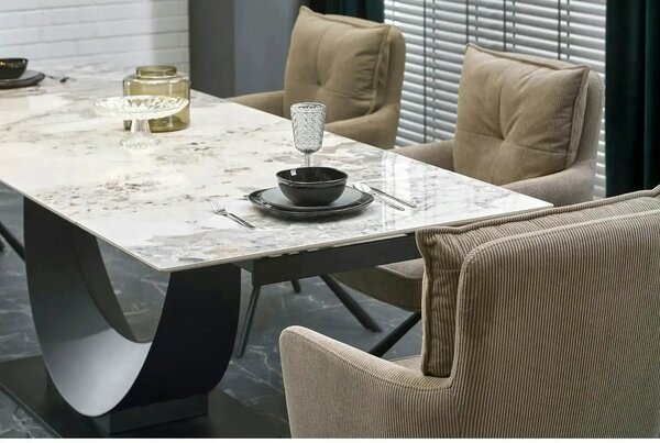 Scaun rotativ K528, cappucino/negru, stofa catifelata/metal, 60x67x90