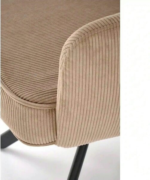 Scaun rotativ K528, cappucino/negru, stofa catifelata/metal, 60x67x90
