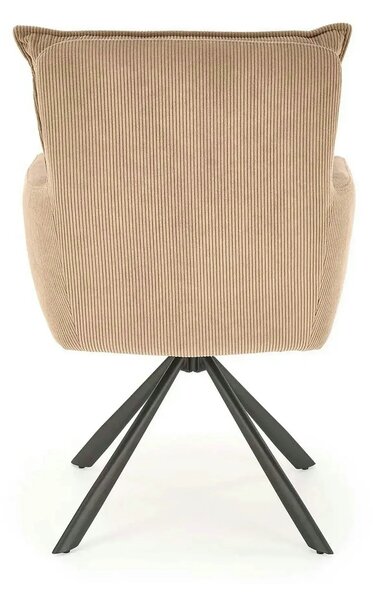 Scaun rotativ K528, cappucino/negru, stofa catifelata/metal, 60x67x90