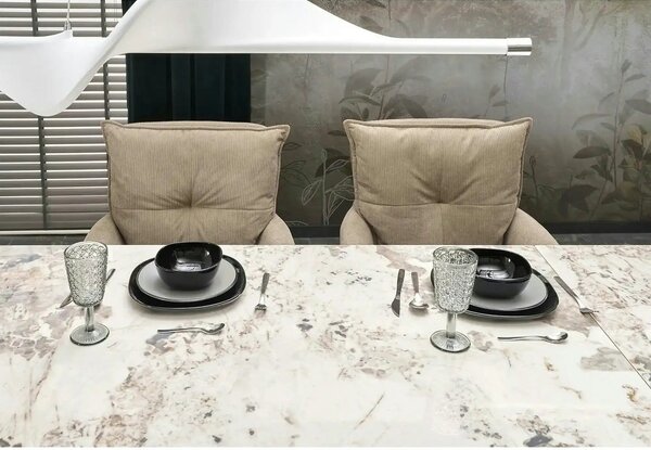 Scaun rotativ K528, cappucino/negru, stofa catifelata/metal, 60x67x90