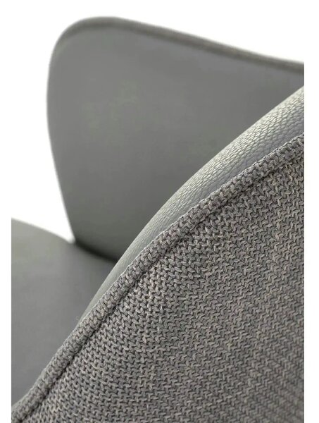 Scaun rotativ K527, gri/negru, stofa clasica/piele ecologica/metal, 60
