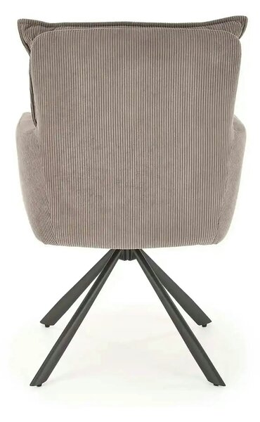 Scaun rotativ K528, gri/negru, stofa catifelata/metal, 60x67x90 cm
