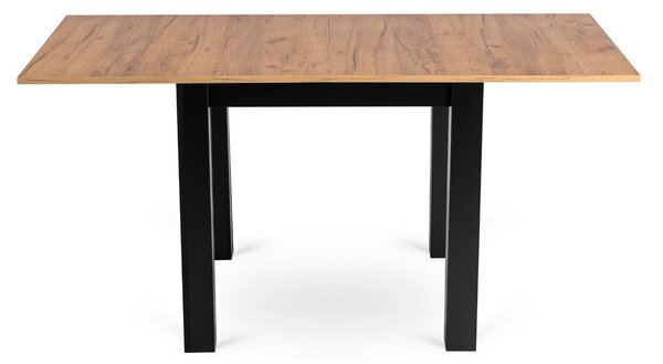 Masă sufragerie extensibilă Menores (stejar craft auriu + negru) (pentru 4-6 persoane). 1119034