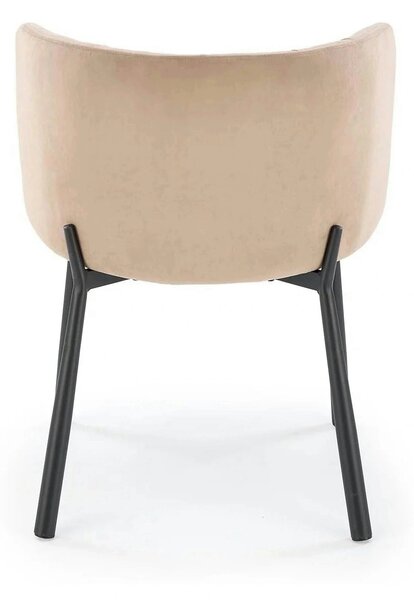 Scaun K531, bej/negru, stofa catifelata/metal, 60x58x76 cm