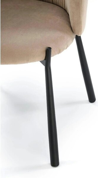 Scaun K531, bej/negru, stofa catifelata/metal, 60x58x76 cm