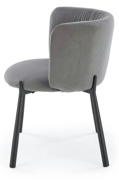 Scaun K531, gri/negru, stofa catifelata/metal, 60x58x76 cm