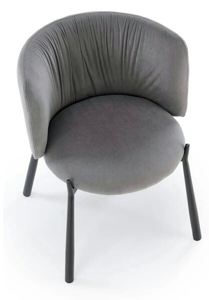 Scaun K531, gri/negru, stofa catifelata/metal, 60x58x76 cm