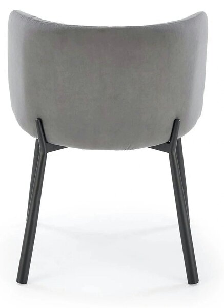 Scaun K531, gri/negru, stofa catifelata/metal, 60x58x76 cm