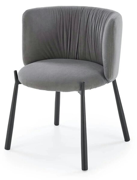 Scaun K531, gri/negru, stofa catifelata/metal, 60x58x76 cm