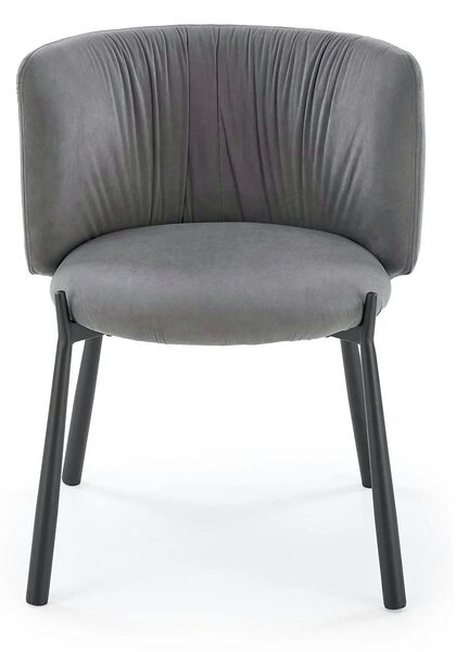 Scaun K531, gri/negru, stofa catifelata/metal, 60x58x76 cm