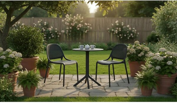 Scaun de gradina K532, negru, polipropilena, 50x56x80 cm