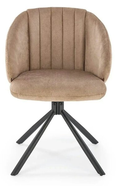 Scaun rotativ K533, cappuccino/negru, stofa clasica/metal, 57x60x80 cm