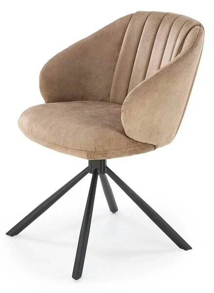Scaun rotativ K533, cappuccino/negru, stofa clasica/metal, 57x60x80 cm